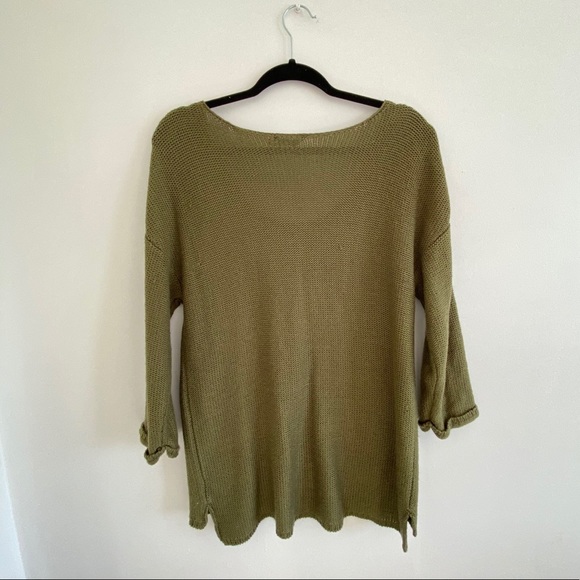 OLIVE GREEN KNIT SWEATER - Picture 2 of 7